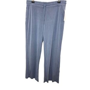 Athleta Women's Light Blue Wide-Leg Lounge Pants XL Soft Fabric Stretch Waistban
